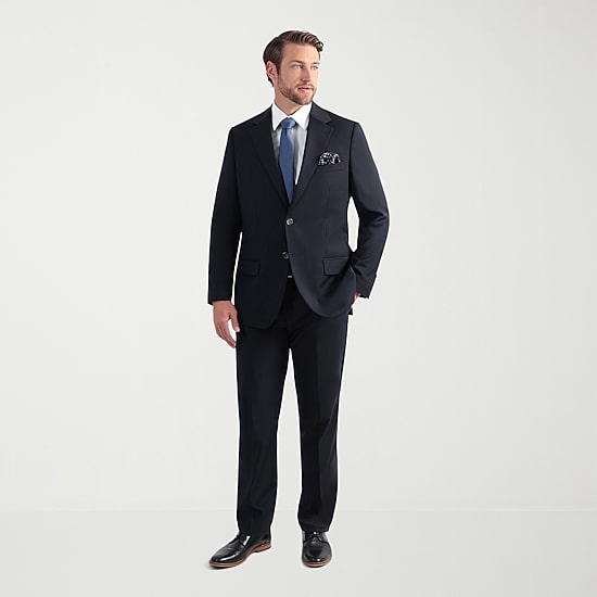 Haggar JMH Tailored Wool Windowpane Mens Stretch Fabric Modern Fit Suit Jacket