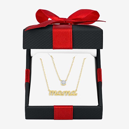 Yes Please! (G-H / Si2-I1) Womens Diamond Accent Lab Grown White Diamond Accent 2-pc. Pendant Necklace Set