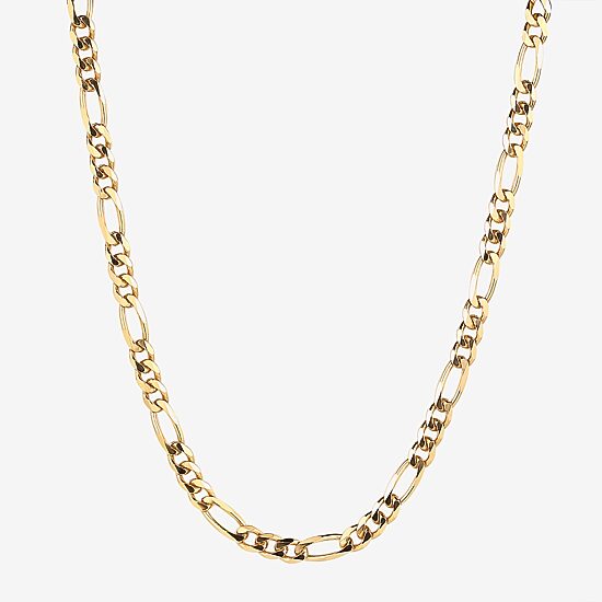 14K Gold Over Silver Solid Figaro Chain Necklace