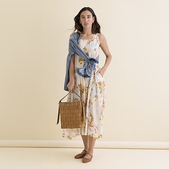 A.N.A Cynthia Woven Bucket Bag