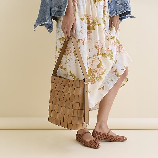 A.N.A Cynthia Woven Bucket Bag