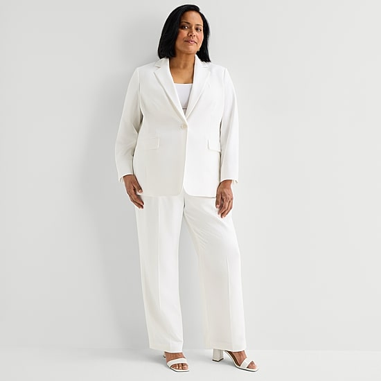 Black Label by Evan-Picone Womens Plus Classic Fit Suit Jacket