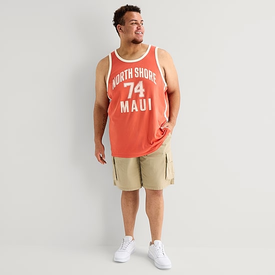 Arizona Mens Crew Neck Sleeveless Big and Tall Tank Top