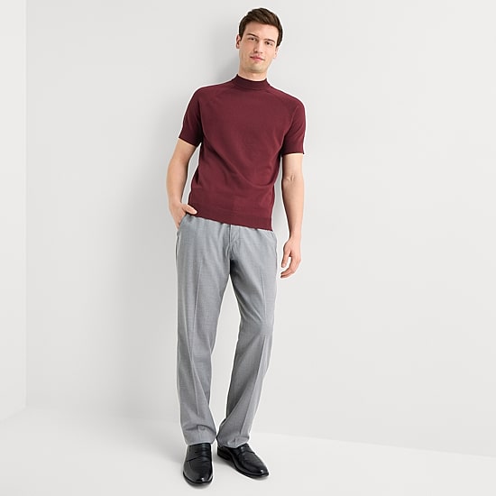 J. Ferrar Mens Mock Neck Short Sleeve Pullover Sweater