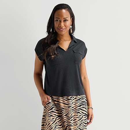 Liz Claiborne Texture Tee Womens Tall Round Neck Short Sleeve
