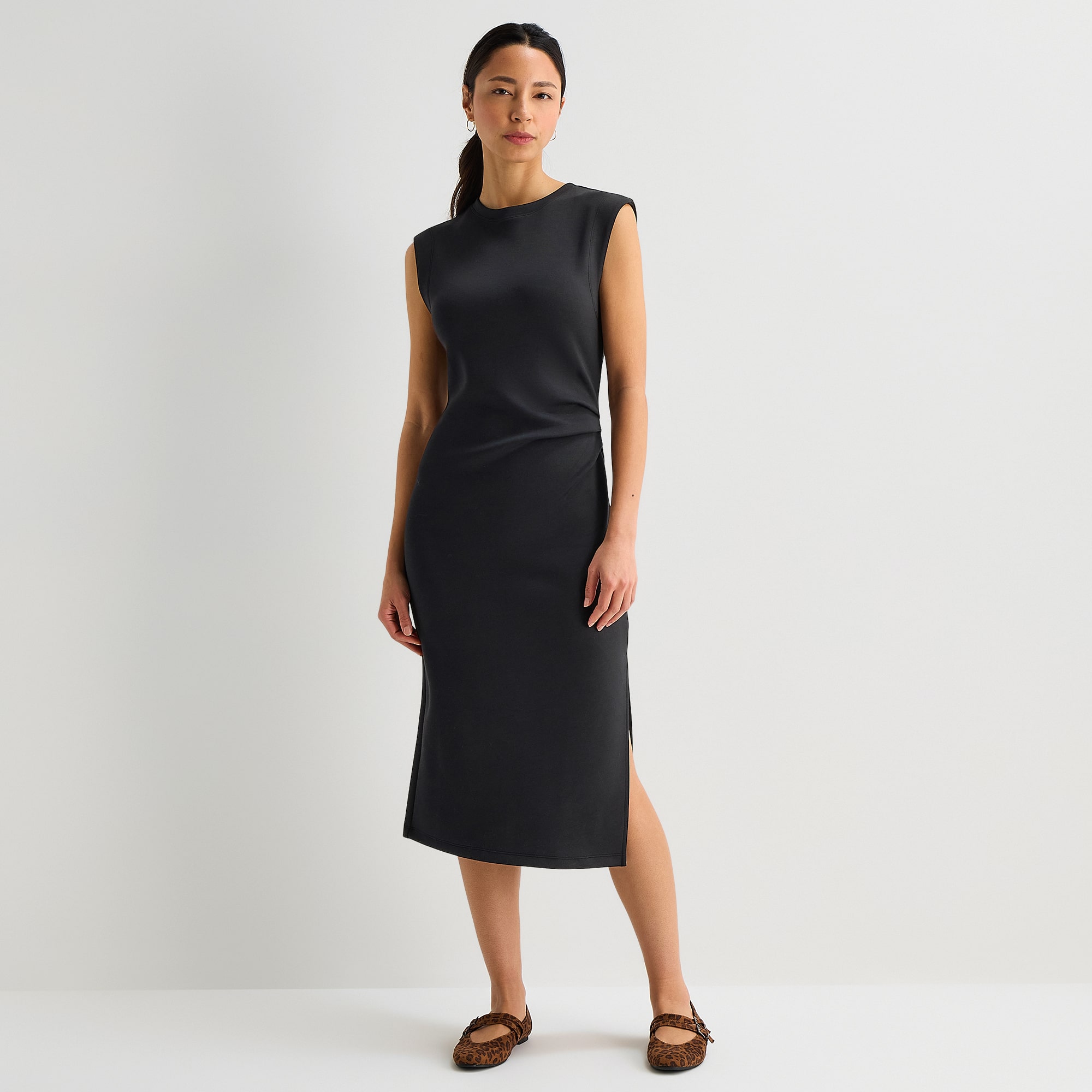 Stylus Womens Crew Neck Sleeveless Sheath Dress