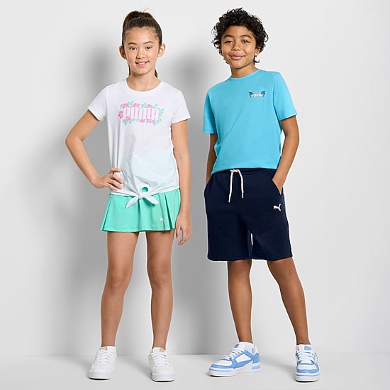 PUMA Big Kid Boys Crew Neck Short Sleeve Regular Fit Graphic T-Shirt