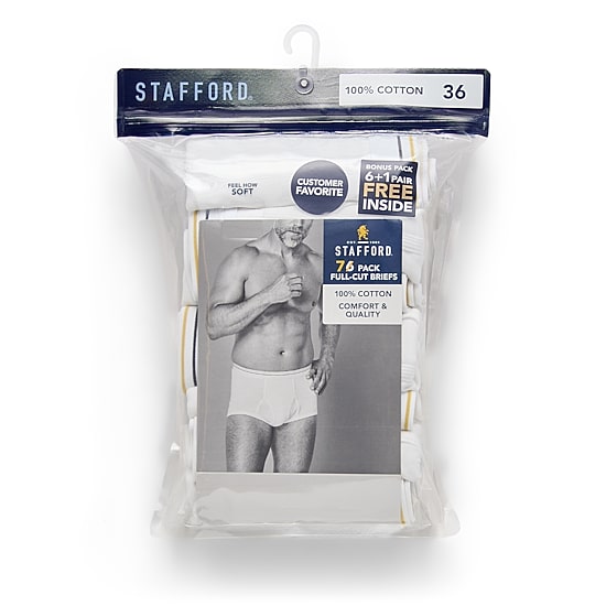 Stafford Cotton Full Cut Bonus Pack Mens 7 Pack Briefs 302865