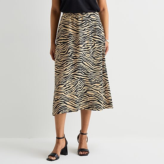 Liz Claiborne Womens Midi A-Line Skirt