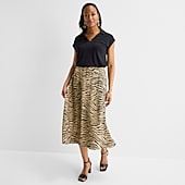 Liz Claiborne Womens Midi A-Line Skirt