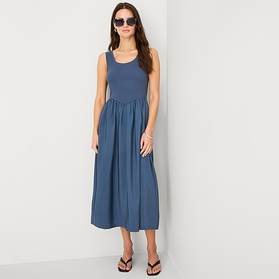a.n.a Womens U Neck Sleeveless Maxi Dress