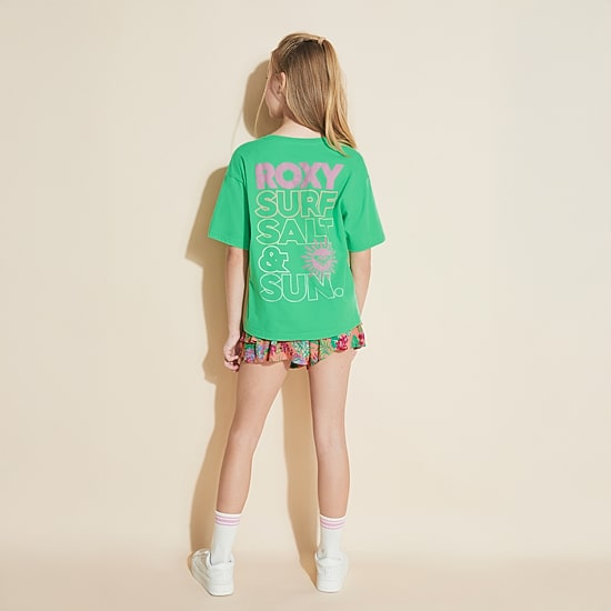 Roxy Big Kid Girls Crew Neck Short Sleeve Oversized Graphic T-Shirt