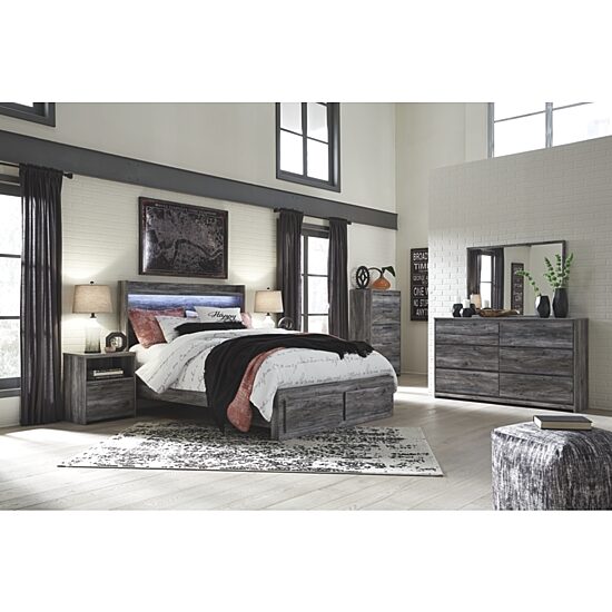 Signature Design by Ashley Baystorm 1-Drawer Nightstand in Dark Gray
