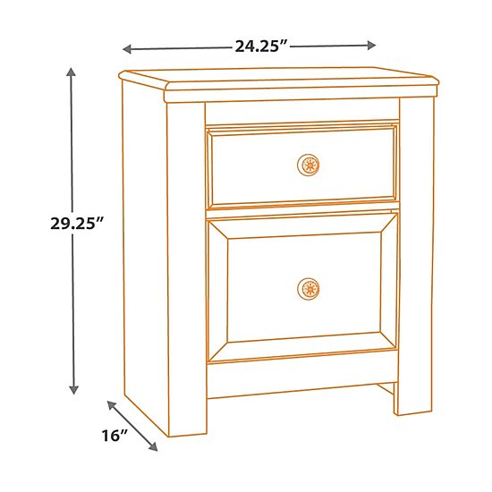 Signature Design by Ashley Paxberry 25" 2 Drawer Charging Nightstand