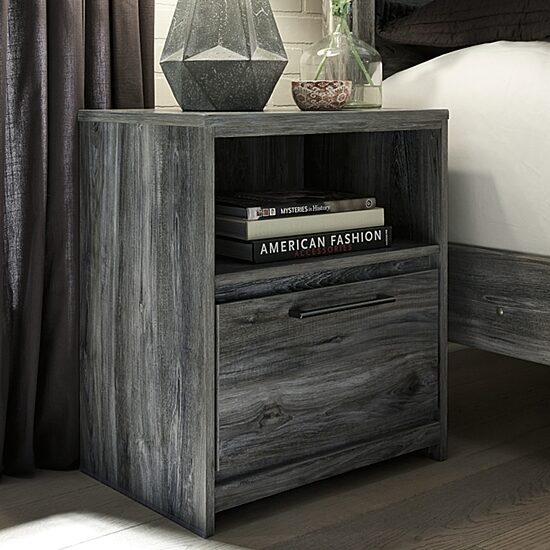 Signature Design by Ashley Baystorm 1-Drawer Nightstand in Dark Gray