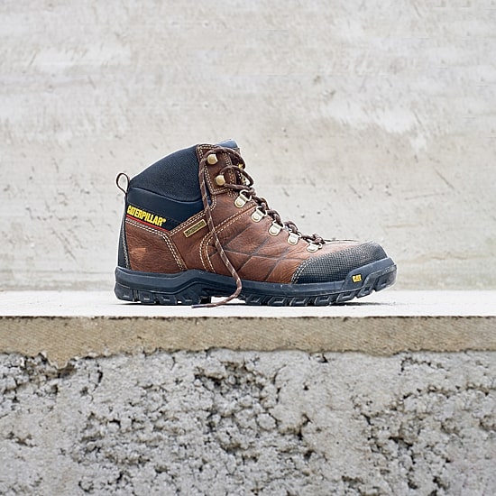 CAT Mens Threshold Waterproof Slip Resistant Steel Toe Work Boots