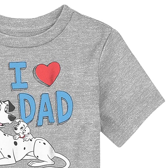 Disney Collection Toddler Unisex Crew Neck Short Sleeve Regular Fit 101 Dalmatians Graphic T-Shirt