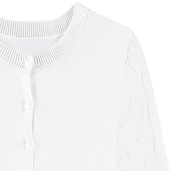 Byer California Girls Round Neck Long Sleeve Button Cardigan