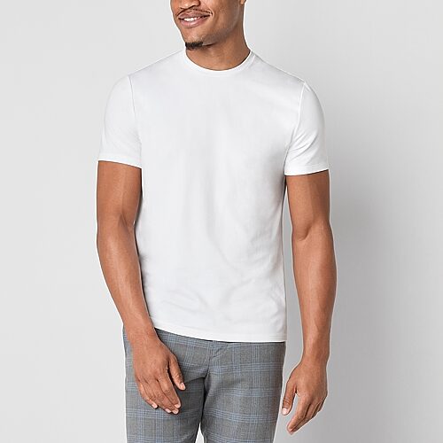 J. Ferrar Mens Crew Neck Short Sleeve Quick Dry T-Shirt, Xx-large, White