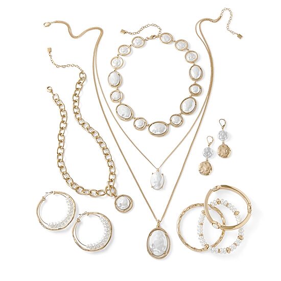 Worthington Gold Tone Womens 3-pc. White Bracelet Set