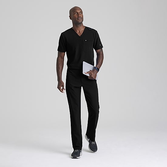 Barco Unify But153 Rally 3-Pocket Mens Big and Tall V Neck Short Sleeve Stretch Fabric Moisture Wicking Wrinkle Resistant Scrub Top