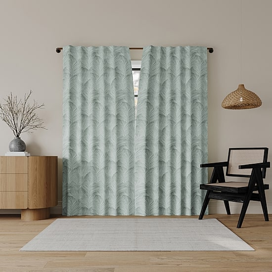 Indigo Road by Egypt Sherrod Coppa Leaf Motif Magnetic Closure Back Tab 100% Blackout Single Curtain Panel