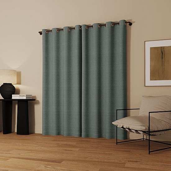 Indigo Road by Egypt Sherrod Sarasi Contrast Tweed Magnetic Closure Grommet Top 100% Blackout Single Curtain Panel