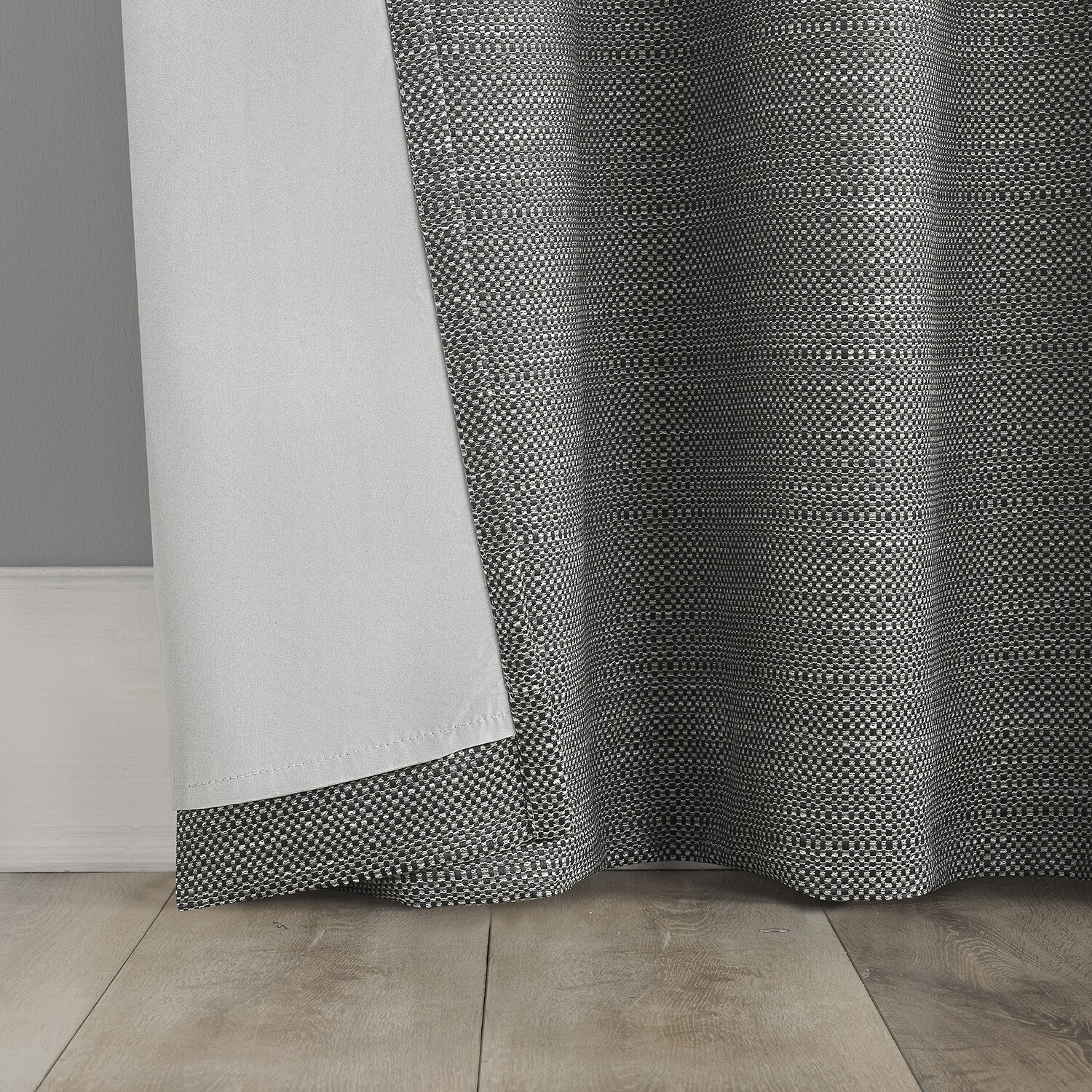 Indigo Road by Egypt Sherrod Sarasi Contrast Tweed Magnetic Closure Grommet Top 100% Blackout Single Curtain Panel