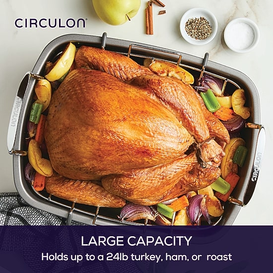 Circulon® Nonstick 17"x13" Roasting Pan with Rack