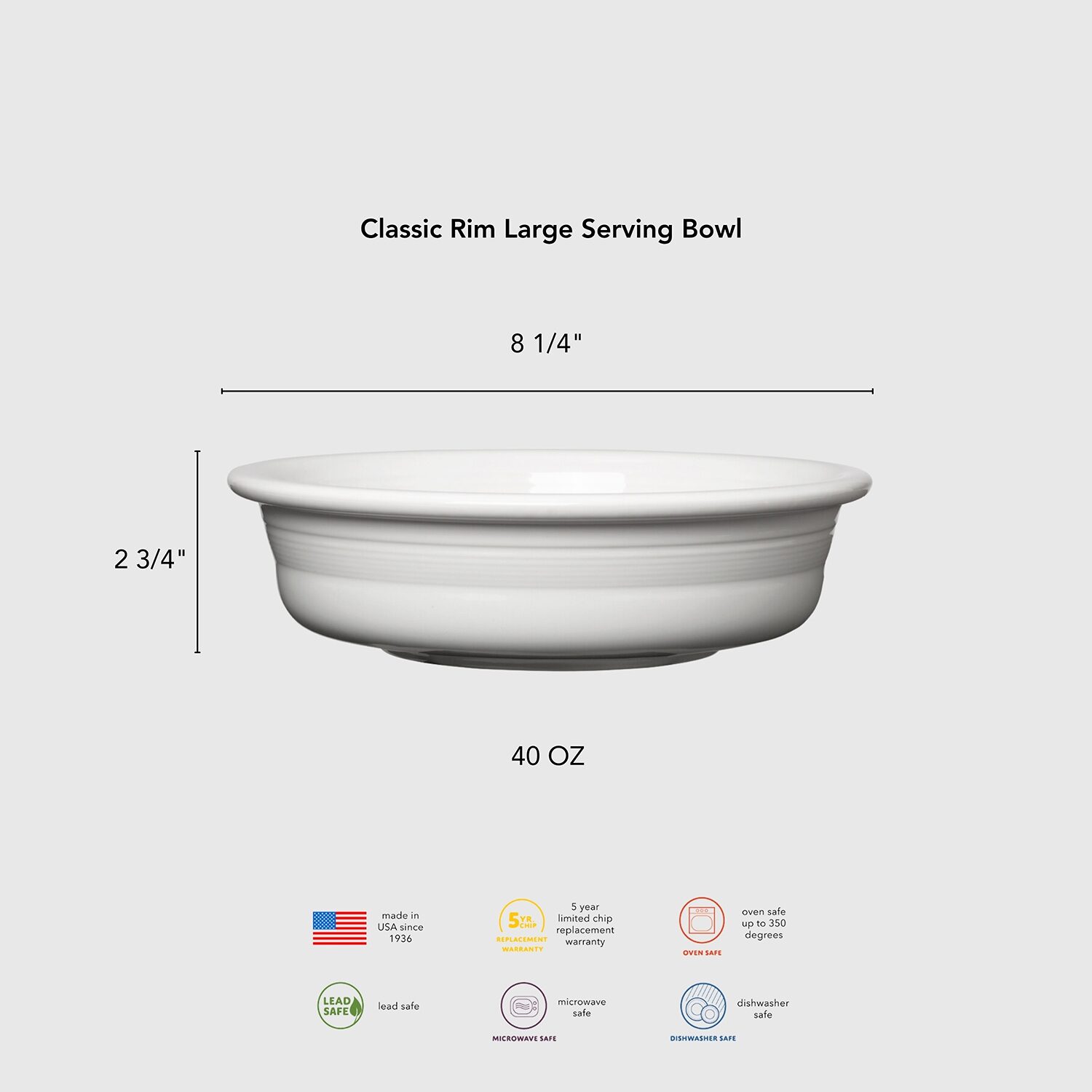 Fiesta Classic Rim Ceramic Serving Bowl