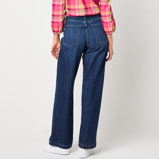 St. John's Bay Womens High Rise Wide Leg Jean