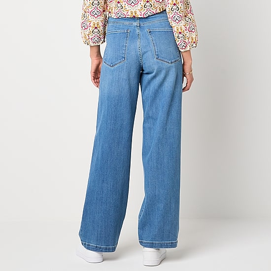St. John's Bay Womens High Rise Wide Leg Jean