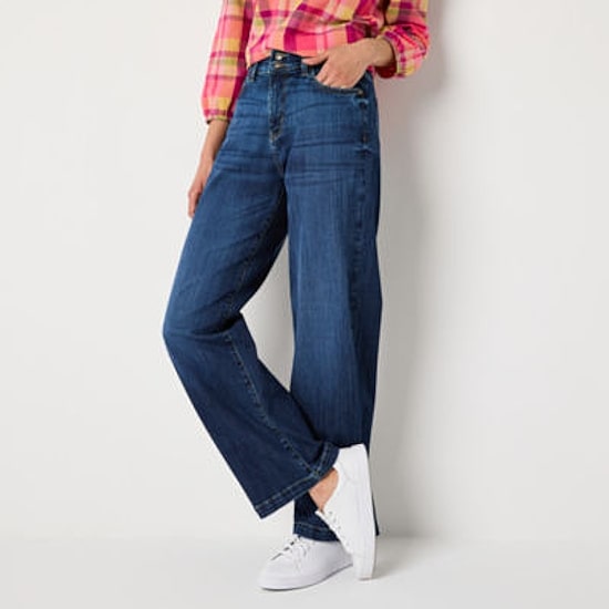 St. John's Bay Womens High Rise Wide Leg Jean