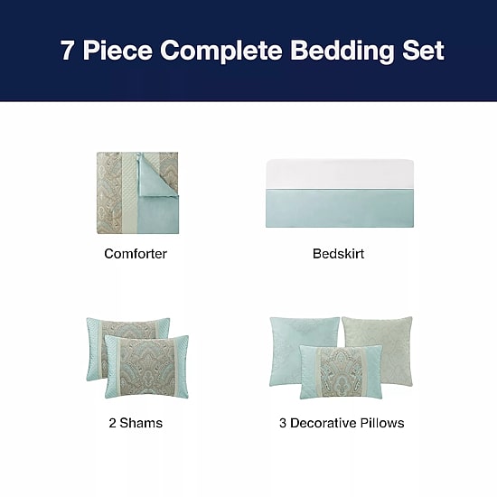 Broadhaven Sterling 7-pc. Embellished Embroidered Comforter Set