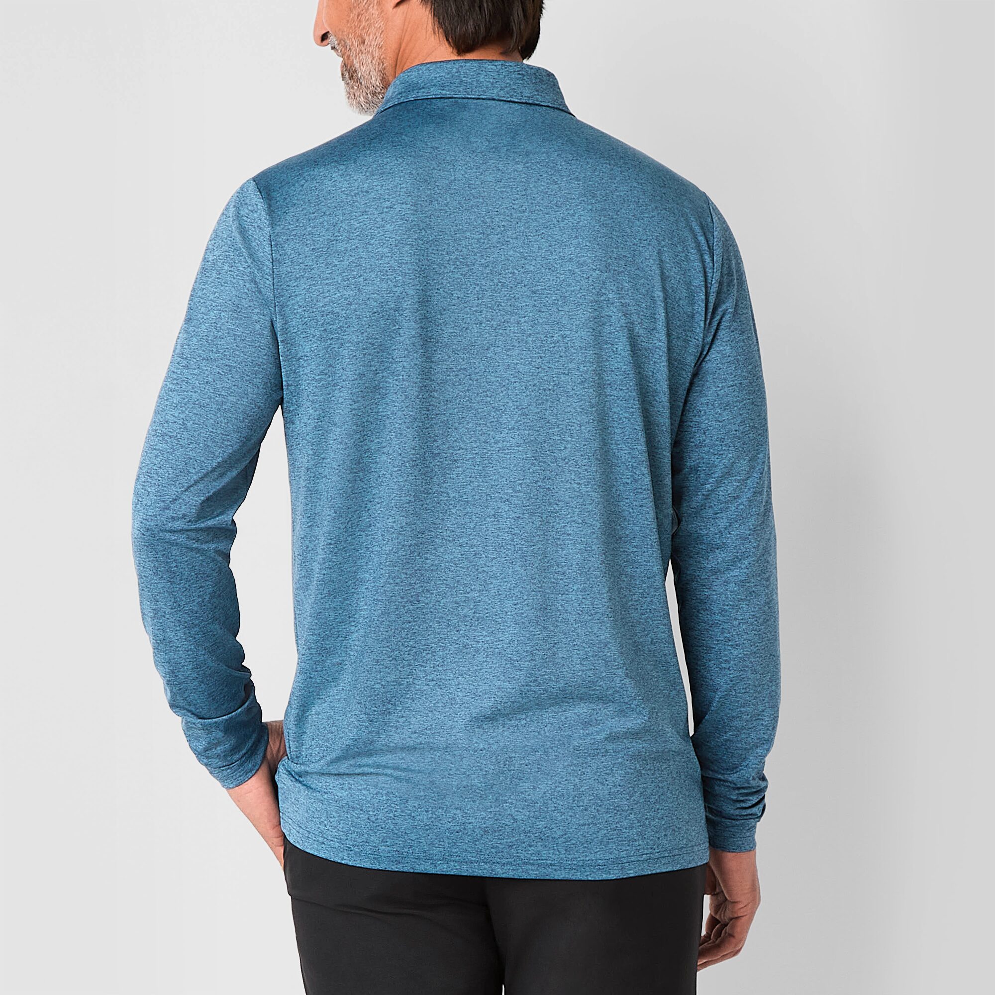 St. John's Bay Performance Mens Classic Fit Long Sleeve Polo Shirt