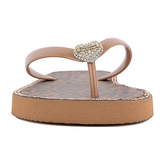 Juicy Couture Womens Bling Heart Flip-Flops
