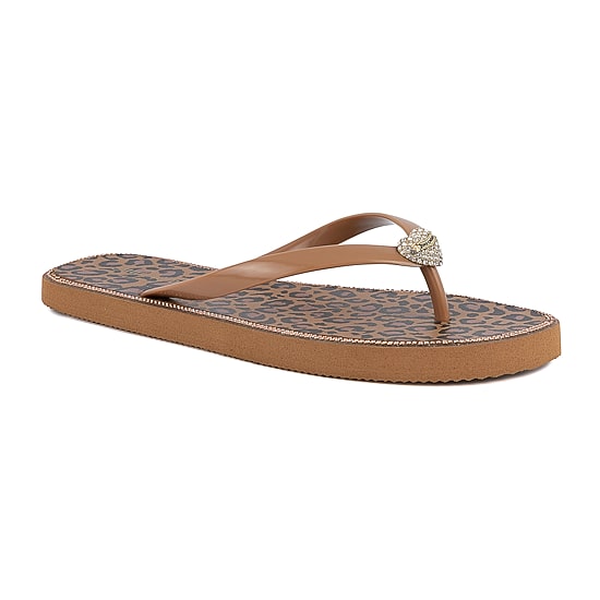Juicy Couture Womens Bling Heart Flip-Flops