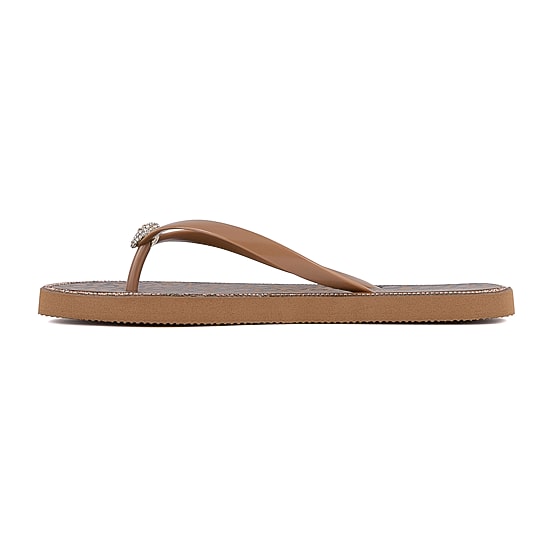Juicy Couture Womens Bling Heart Flip-Flops
