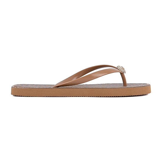 Juicy Couture Womens Bling Heart Flip-Flops