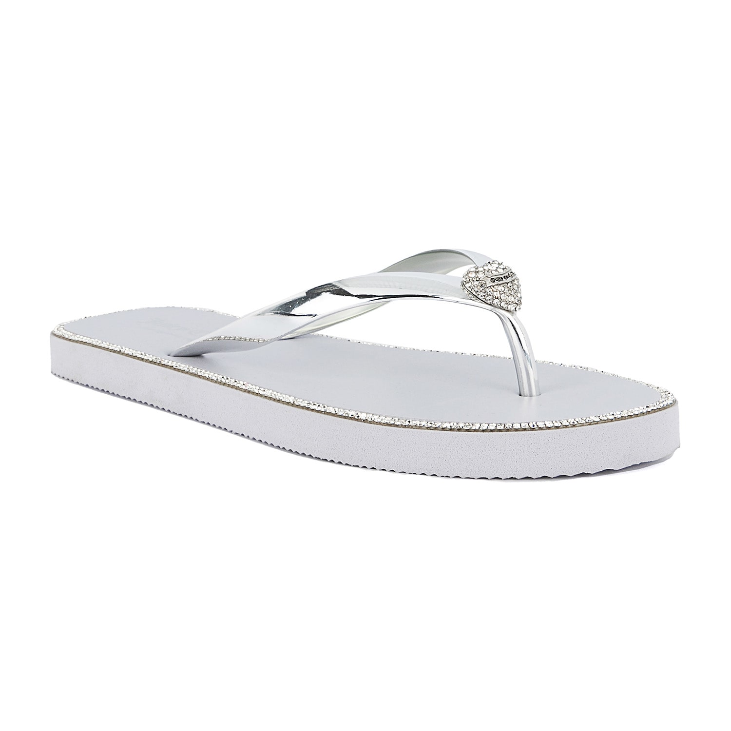Juicy Couture Womens Bling Heart Flip-Flops