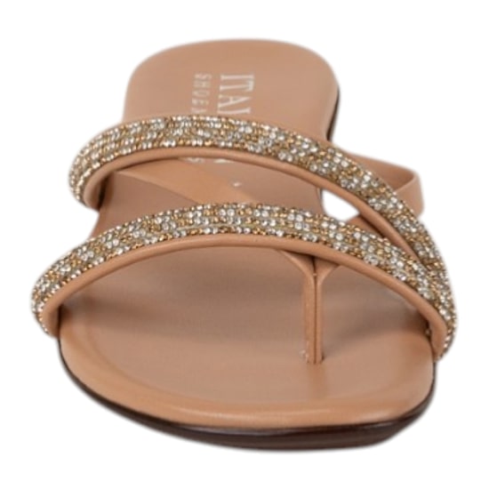 Italian Shoemakers Womens Zahra Heeled Sandals, Color: Cognac