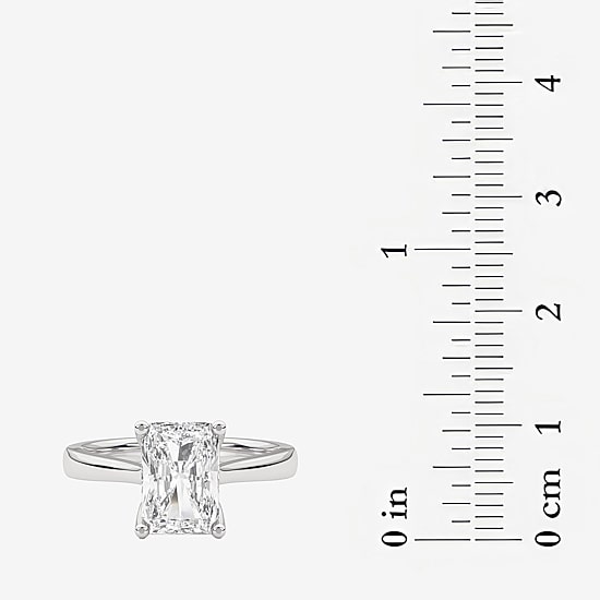 Grown Gorgeous (F, Vs2) Womens 2 1/4 CT. T.W. Lab Grown White Diamond 14K Gold or Platinum Radiant-cut Solitaire Engagement Ring
