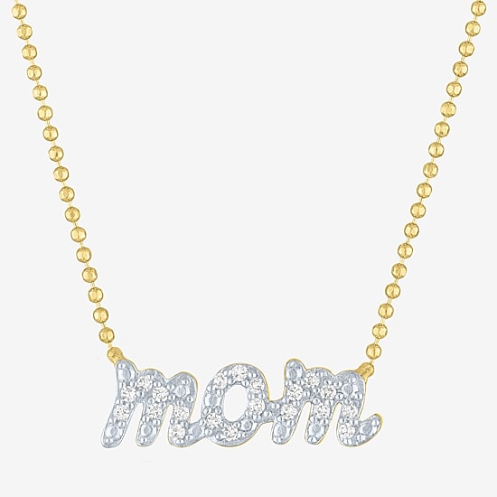 Diamond Addiction (G-H / Si2-I1) Womens 1/10 CT. T.W. Lab Grown White Diamond 14K Gold Over Silver 18 Inch Pendant Necklace