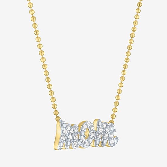 Diamond Addiction (G-H / Si2-I1) Womens 1/10 CT. T.W. Lab Grown White Diamond 14K Gold Over Silver 18 Inch Pendant Necklace