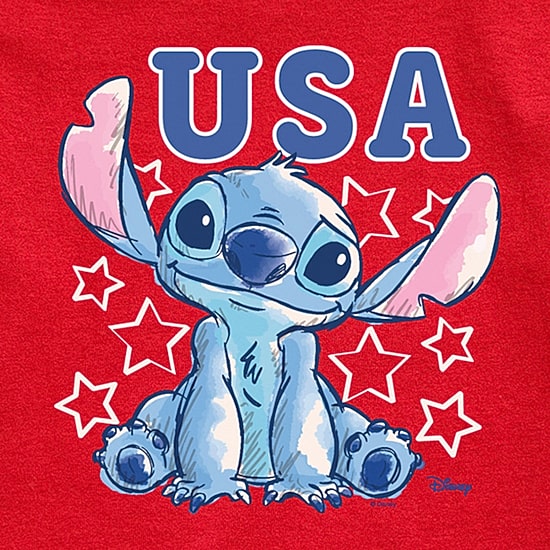Disney Collection Toddler Boys Crew Neck Short Sleeve Regular Fit Lilo & Stitch Graphic T-Shirt