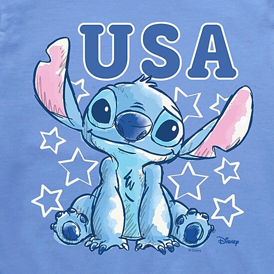 Disney Collection Little & Big Kid Boys Crew Neck Short Sleeve Regular Fit Lilo & Stitch Graphic T-Shirt
