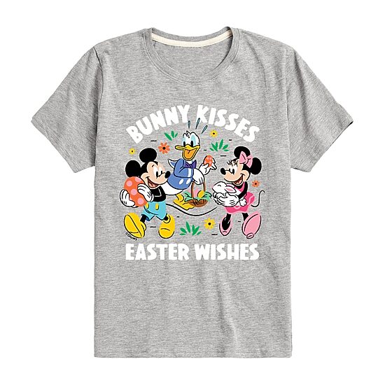 Disney Collection Little & Big Kid Boys Crew Neck Short Sleeve Regular Fit Donald Duck Mickey Mouse Minnie Mouse Graphic T-Shirt