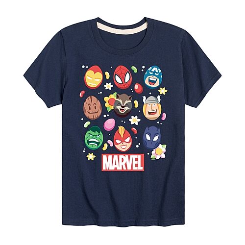 Disney Collection Little & Big Kid Boys Crew Neck Short Sleeve Regular Fit Captain America Groot Hulk Graphic T-Shirt, X-large, Blue