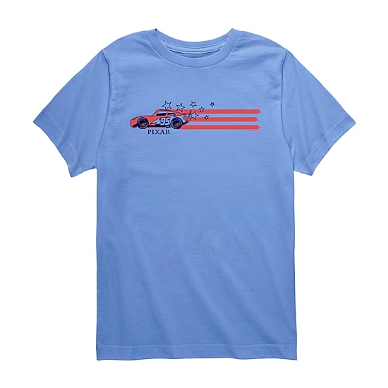 Disney Collection Little & Big Kid Boys Crew Neck Short Sleeve Regular Fit Cars Graphic T-Shirt