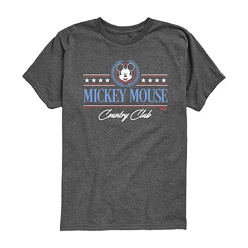 Disney Collection Little & Big Kid Boys Crew Neck Short Sleeve Regular Fit Mickey Mouse Graphic T-Shirt, X-large, Black